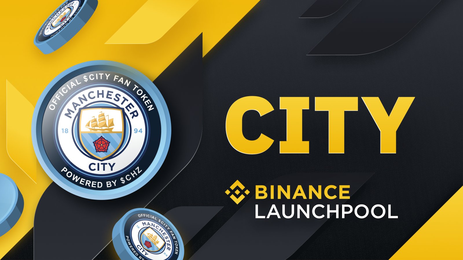 Ilustrasi CITY token kripto dari penggemar klub sepak bola Manchester City.