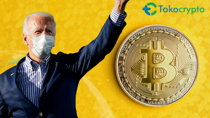 Ilustrasi Presiden AS, Joe Biden dukung inovasi aset kripto.