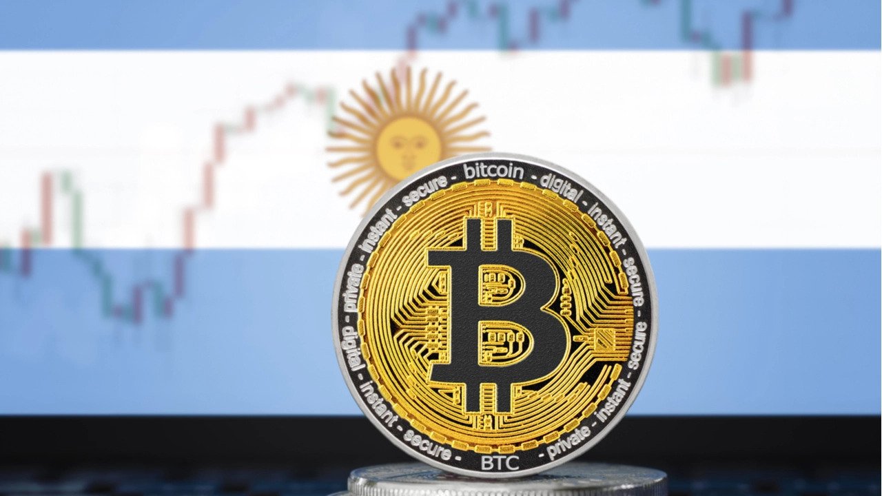Ilustrasi freelance di Argentina digaji aset kripto Bitcoin dan Ethereum.