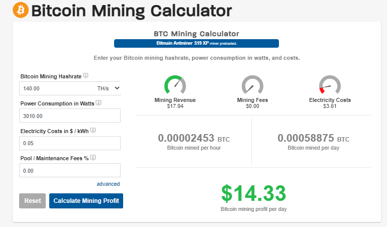 contoh kalkulator mining bitcoin