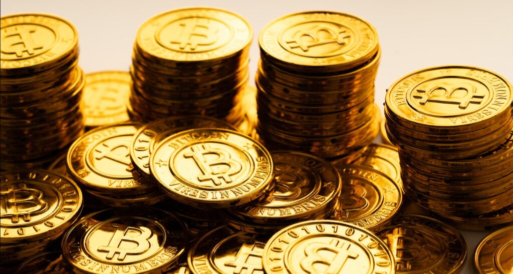 Ilustrasi aset kripto Bitcoin.