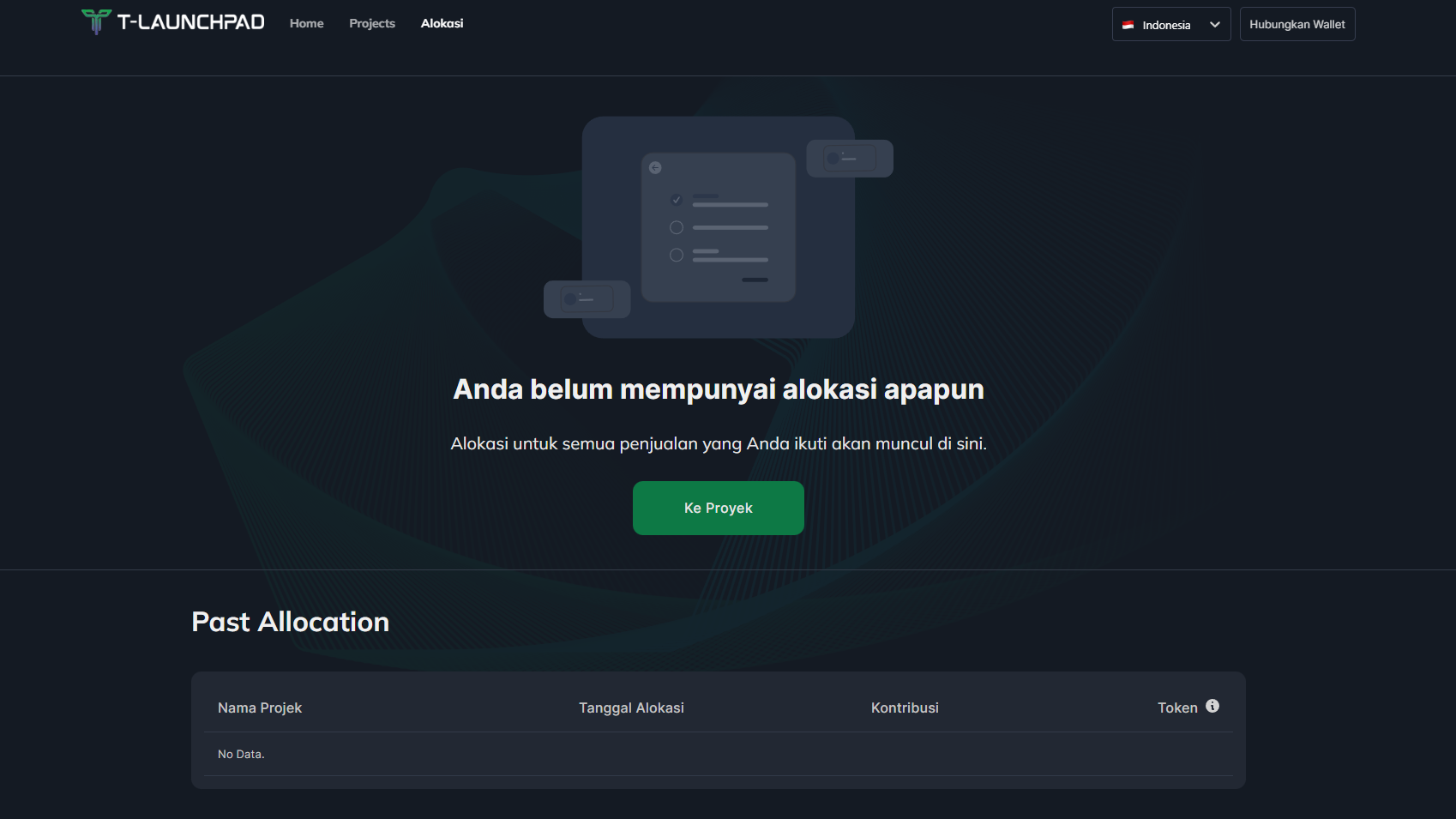 Tampilan website T-Launchpad.