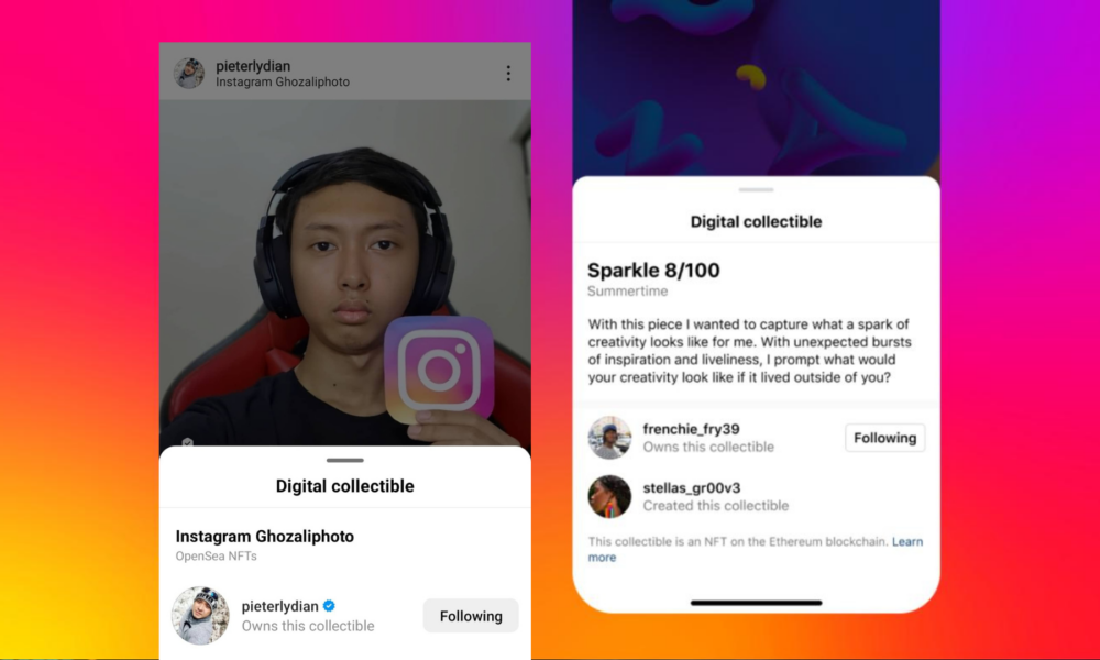 Meta akhirnya rilis fitur Instagram NFT. Sumber: Meta Platforms, Inc.