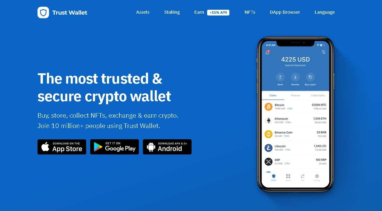 Ilustrasi dompet kripto, Trust Wallet. Foto: Trust Wallet.