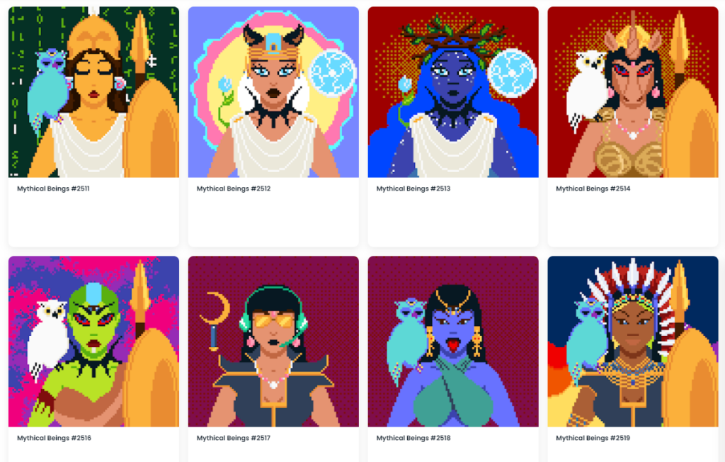 Ilustrasi Mythical Beings NFT. Foto: Mythical Beings.