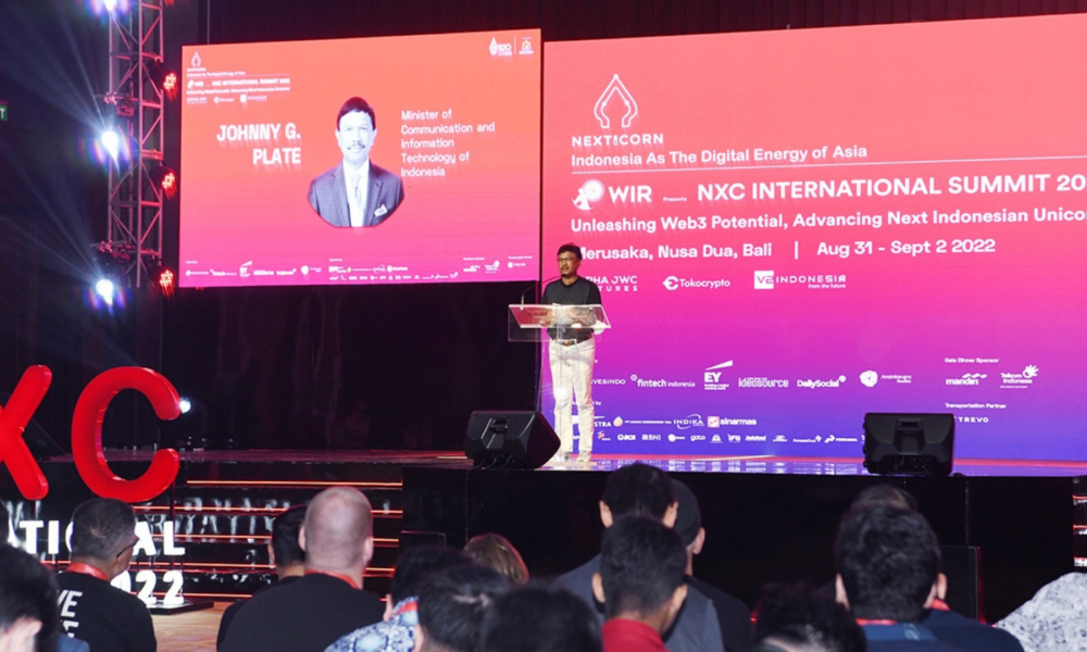Menteri Komunikasi dan Informatika (Kominfo), Johnny G. Plate di NXC International Summit 2022. Foto: Kominfo.
