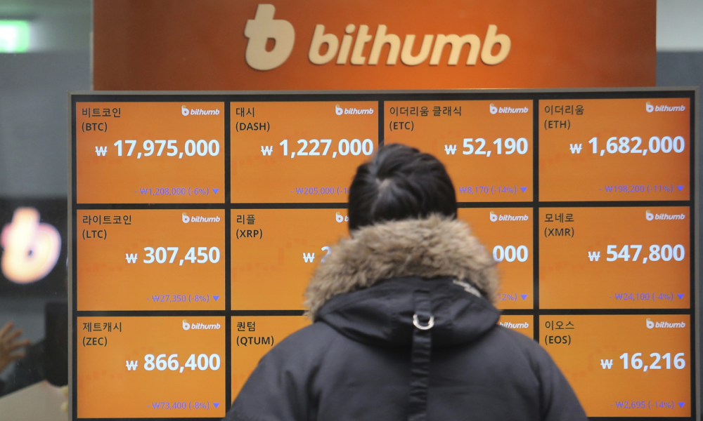 Platfrom exchange kripto asal Korea Selatan, Bithumb. Foto: Getty Images.