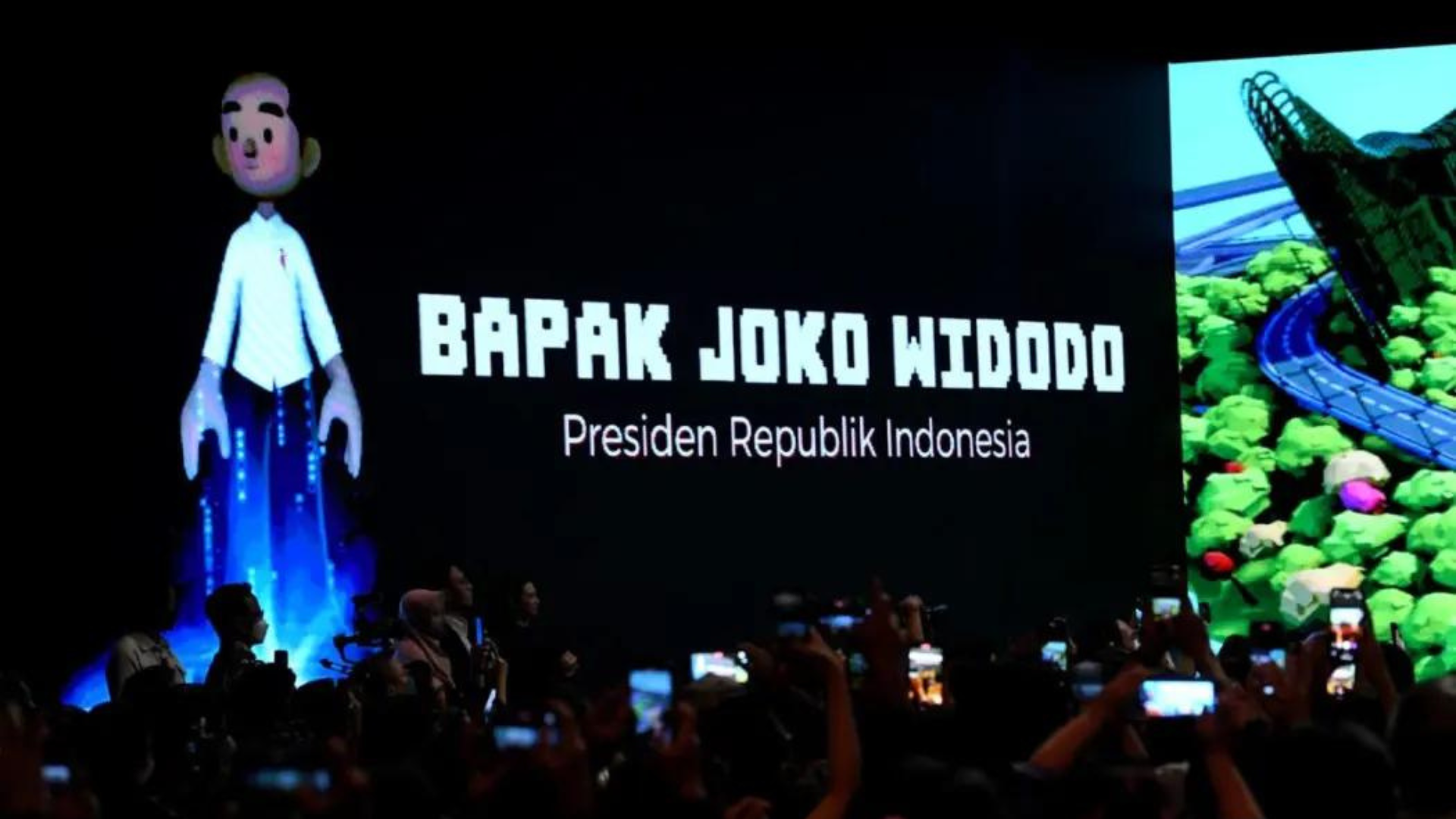 Presiden Joko Widodo meluncurkan platform digital berbasis interaksi sosial di dunia virtual bernama Jagat Nusantara. Foto: BPMI Setpres/Lukas.