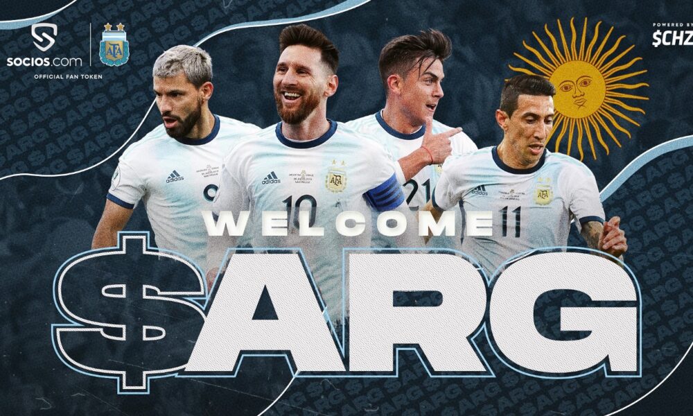 Fan Token ARG dari Timnas Argentina yang dibuat oleh Socios.com pengembang Chiliz (CHZ). Sumber: Socios.com.
