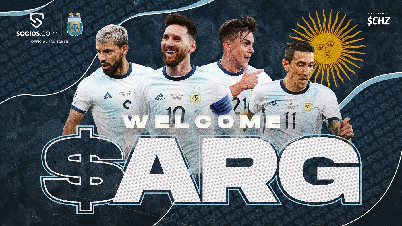 Fan Token ARG dari Timnas Argentina yang dibuat oleh Socios.com pengembang Chiliz (CHZ). Sumber: Socios.com.