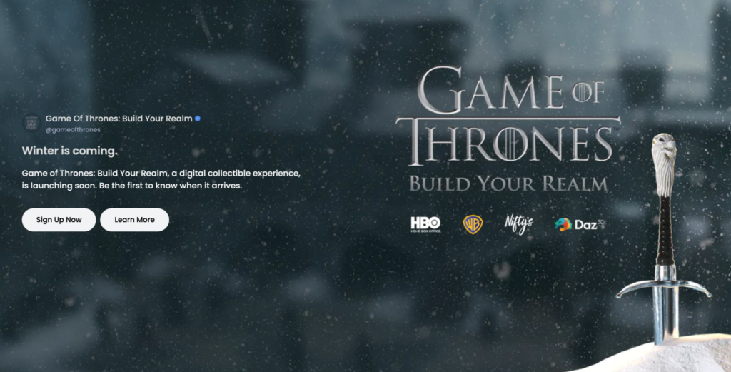 Warner Bros dan HBO bakal rilis koleksi NFT Game of Thrones. Foto: Nifty's.