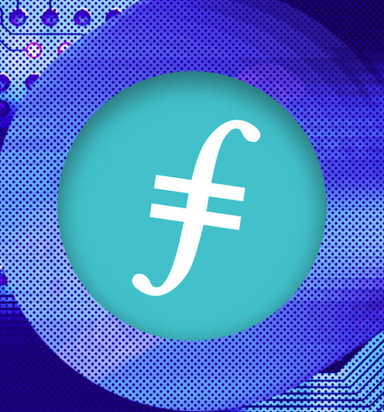 Ilustrasi aset kripto Filecoin (FIL).