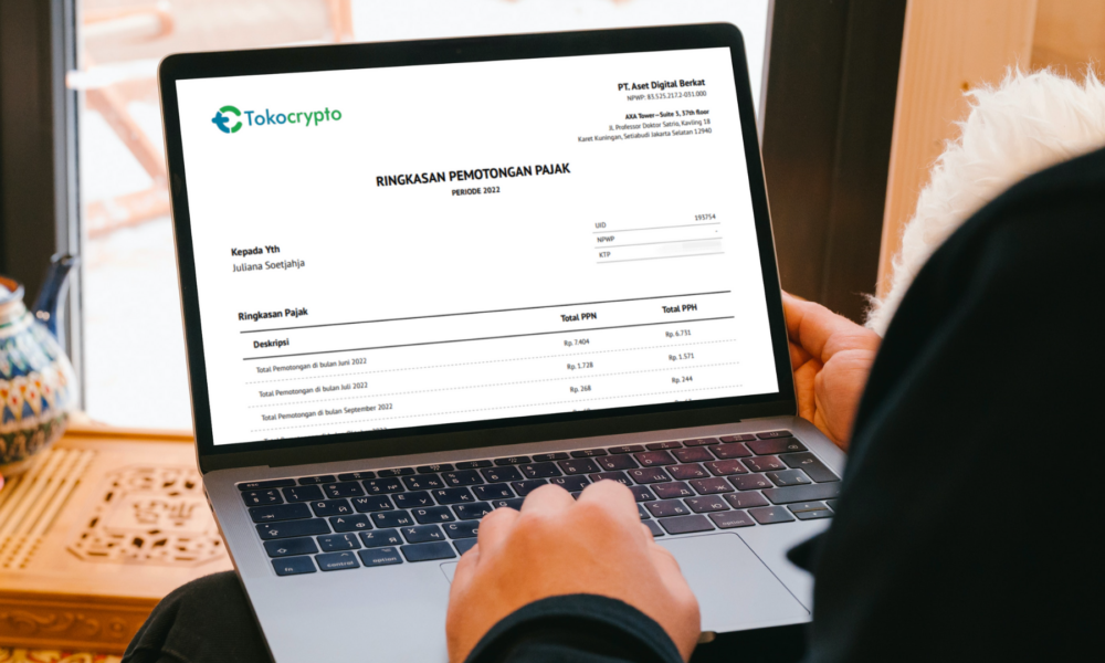 Tokocrypto hadirkan fitur Bukti Pajak kripto pengguna. Sumber: Tokocrypto.