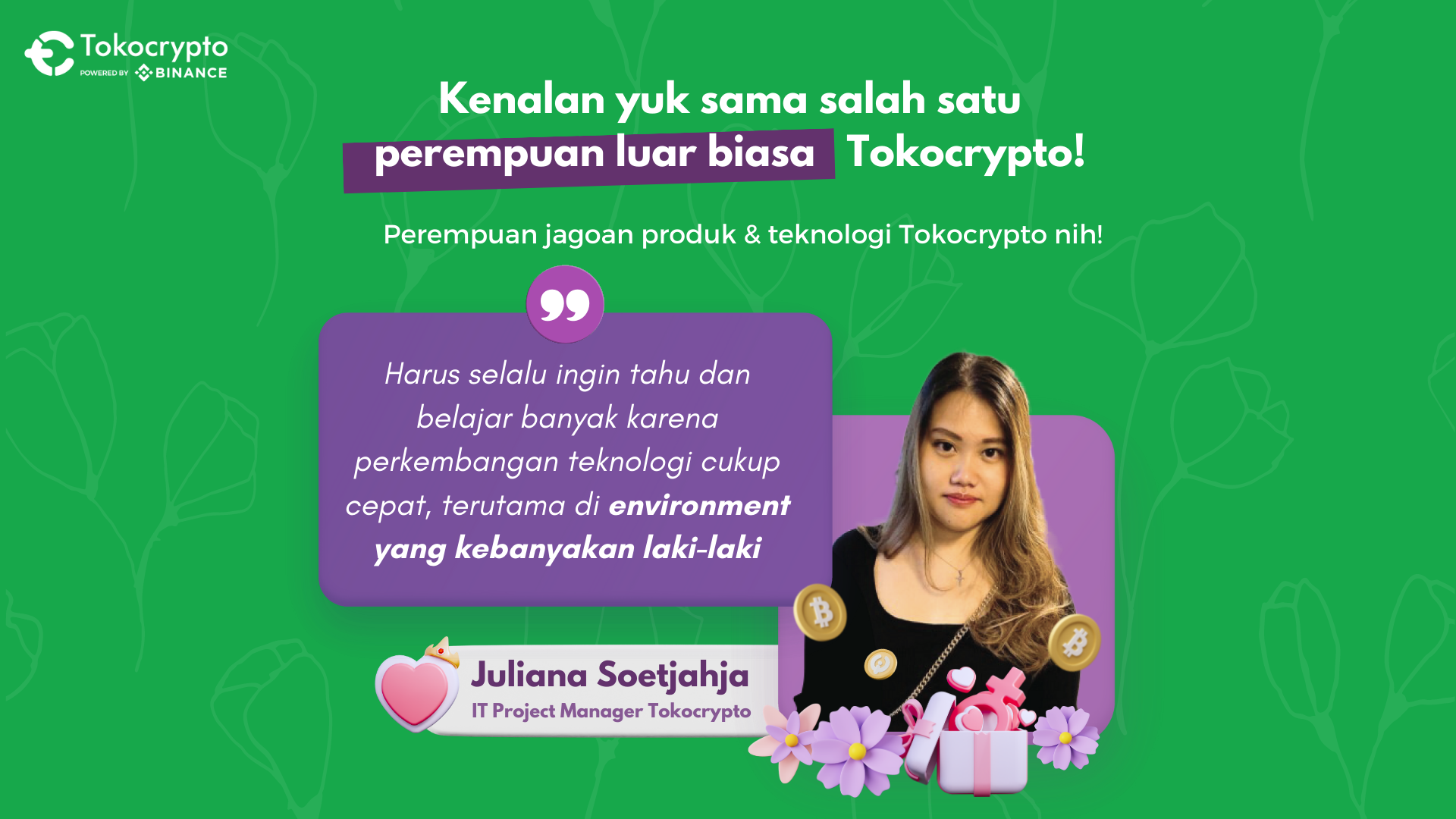Juliana Soetjahja - IT Project Manager di Tokocrypto. Sumber: Tokocrypto.