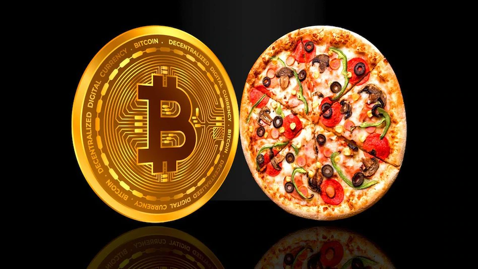Ilustrasi Bitcoin Pizza Day. SUmber: Business Today.