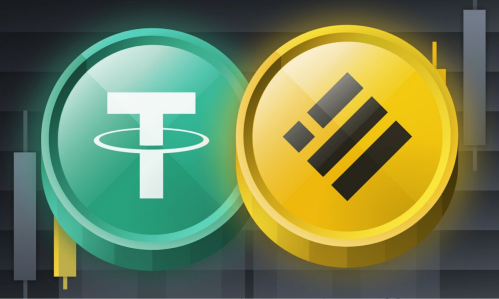 Ilustrasi stablecoin BUSD dan USDT. Sumber: CryptoMode.com.