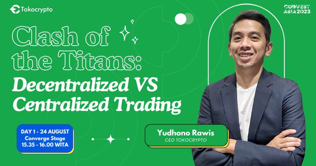 CEO Tokocrypto, Yudhono Rawis menjadi pembicara dalam diskusi panel di Coinfest Asia 2023 yang bertajuk "Clash of the Titans: Decentralized vs Centralized Trading.” Sumber: Tokocrypto.