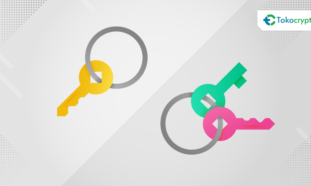 Enkripsi Simetris vs Enkripsi Asimetris. Sumber: Binance Academy.