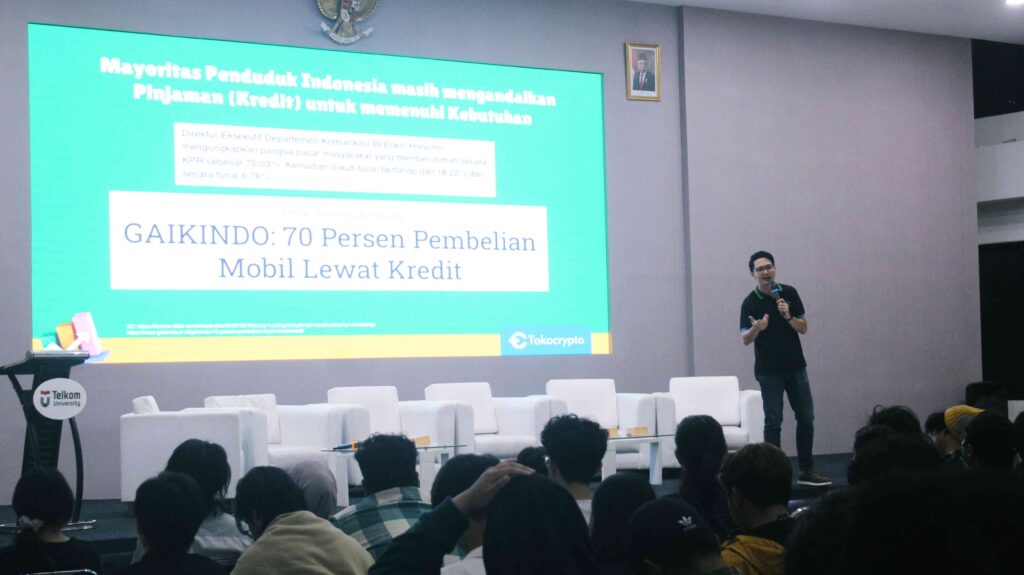 CMO Tokocrypto, Wan Iqbal di Web3 On Campus Telkom Univesity Bandung pada 17 November 2023. Sumber: Tokocrypto.