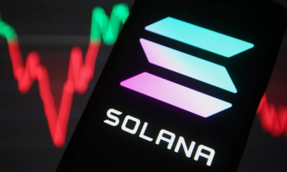 Ilustrasi aset kripto Solana (SOL).