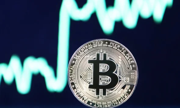 Ilustrasi aset kripto Bitcoin.