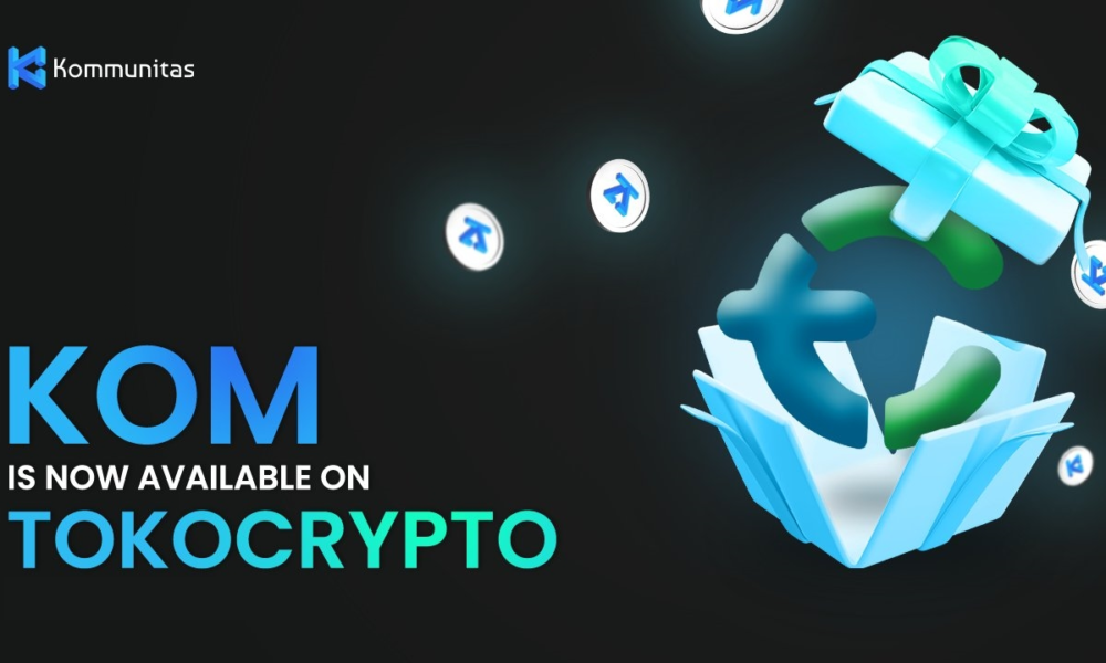 Kommunitas (KOM), salah satu aset kripto unggulan Indonesia resmi listing di Tokocrypto. Sumber: Tokocrypto.