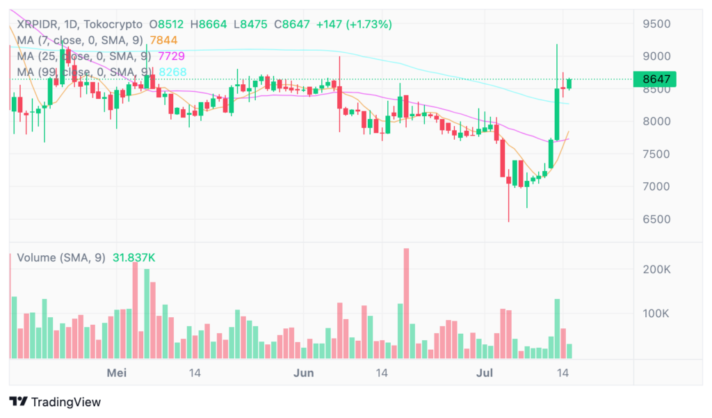 XRP/IDR Daily Chart. Sumber: TradingView.