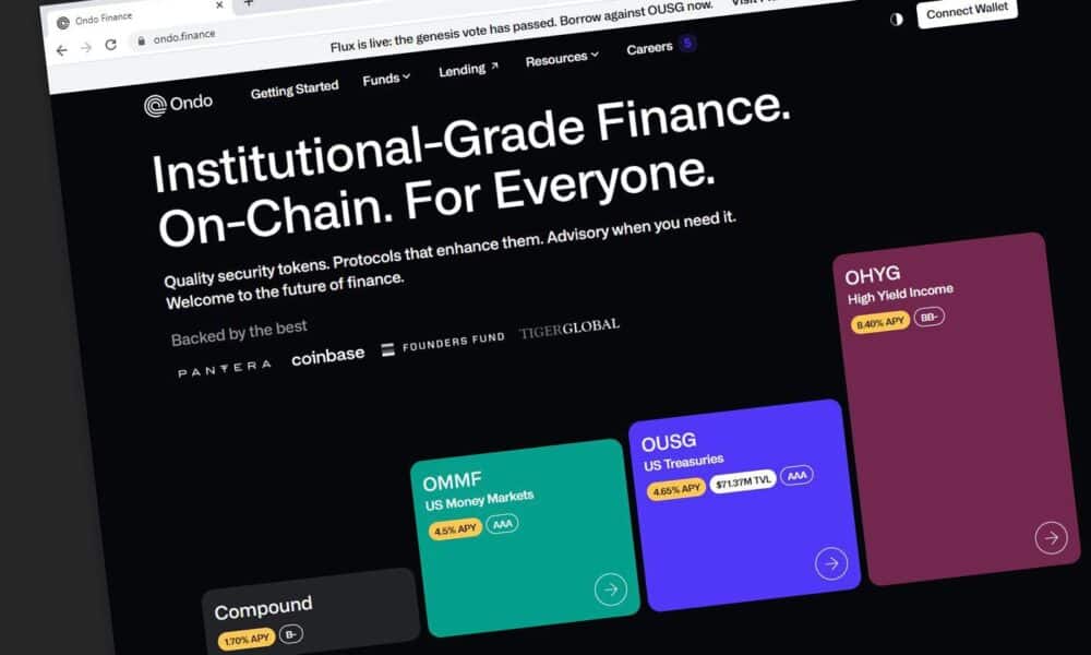Ilustrasi Ondo Finance. Sumber: Bloomberg.