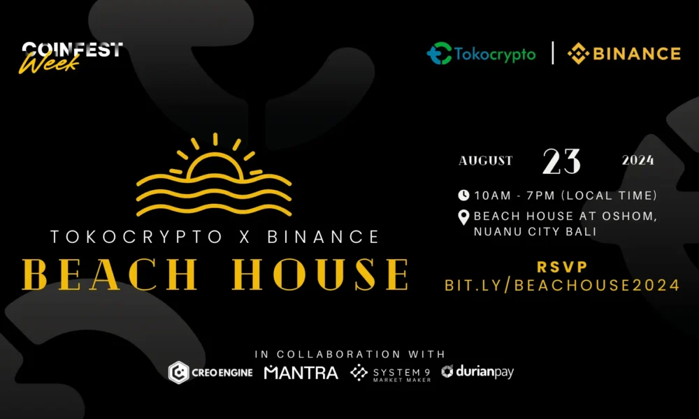Tokocrypto mengadakan side event bertajuk Tokocrypto x Binance Beach House: Unleashing the Future of Web3 and Crypto: Harnessing Collaborative Forces for Growth.