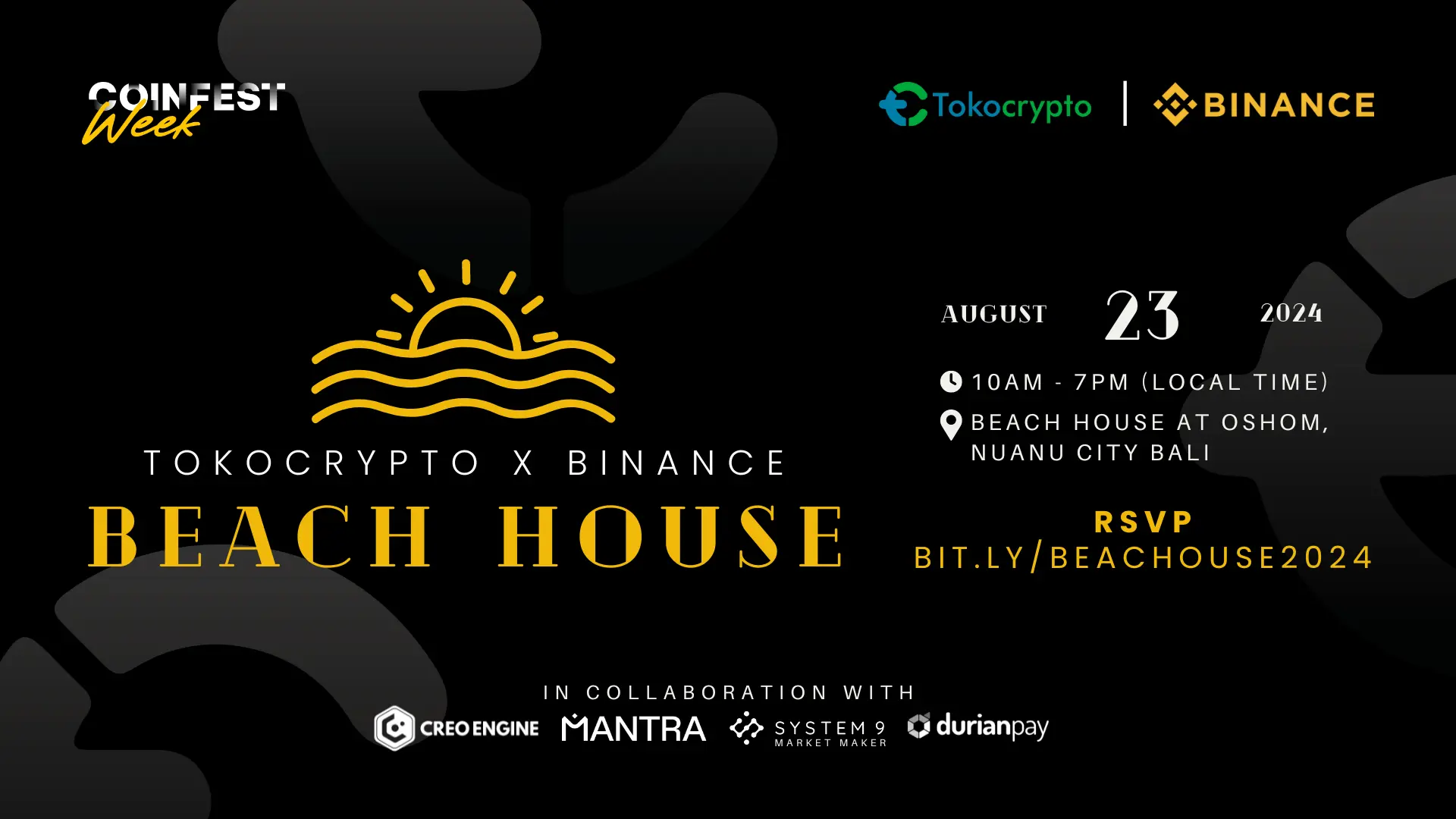 Tokocrypto mengadakan side event bertajuk Tokocrypto x Binance Beach House: Unleashing the Future of Web3 and Crypto: Harnessing Collaborative Forces for Growth.