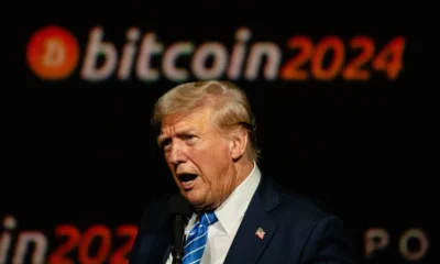 Donald Trump di acara Bitcoin Conference 2024.