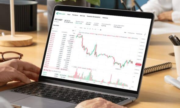 Ilustrasi pergerakan harga Bitcoin (BTC) di website Tokocrypto. Sumber: Tokocrypto.