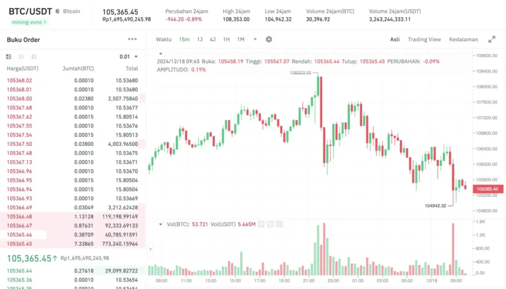 Grafik Harga Bitcoin 17 Desember 2024