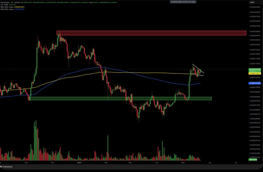 Grafik Harga Koin PEPE Sumber: X.