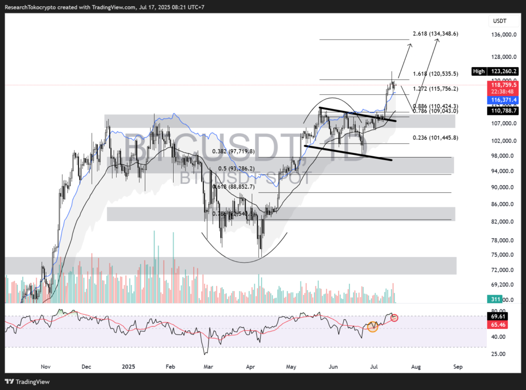 Daily Chart Bitcoin. Sumber TradingView (17 Juli 2025).