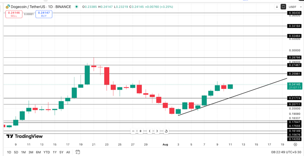 Aksi Harga Dogecoin - Sumber: TradingView.