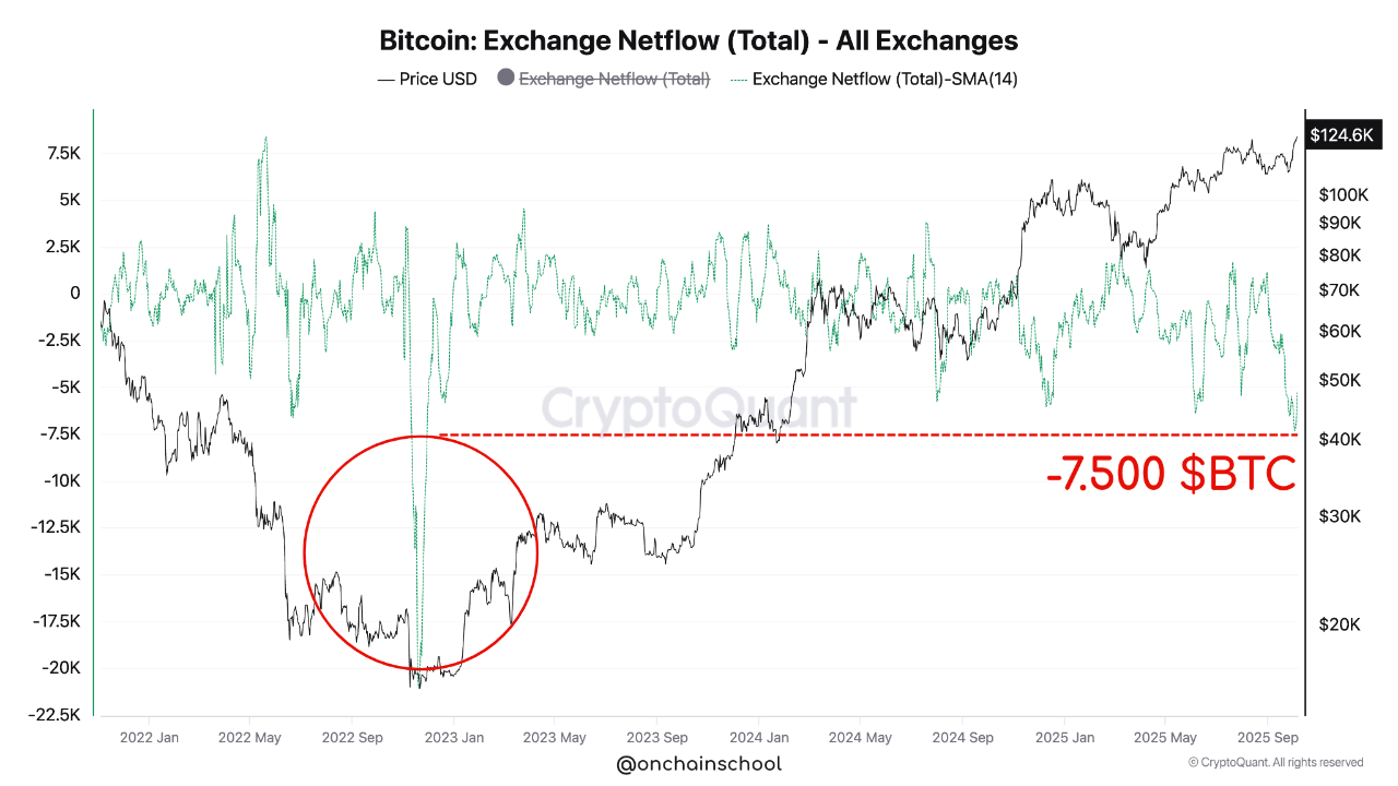 Bitcoin Exchange Netflow. Source by Cryptoquant