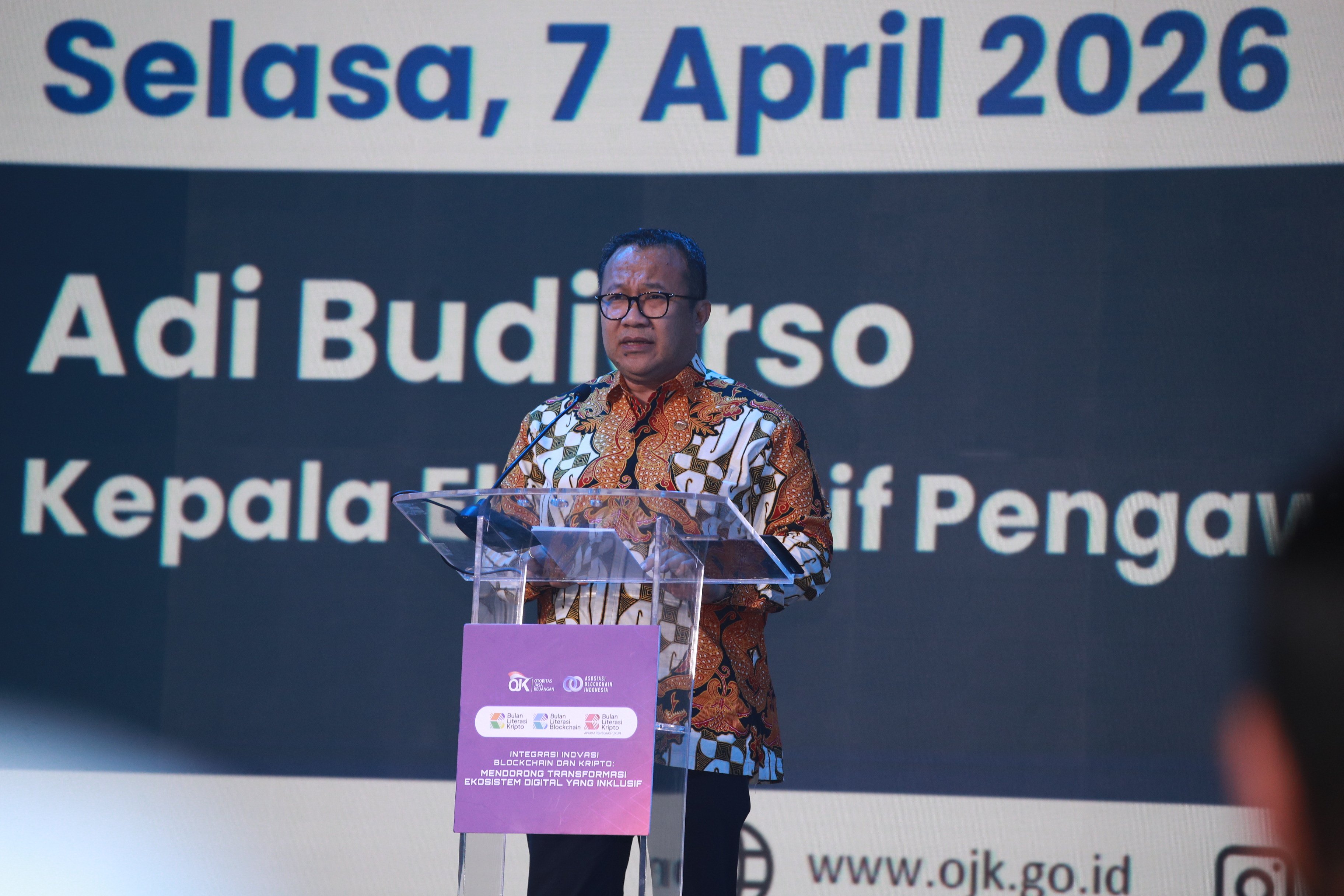 Kepala Eksekutif Pengawas Inovasi Teknologi Sektor Keuangan, Aset Keuangan Digital, dan Aset Kripto OJK, Adi Budiarso.