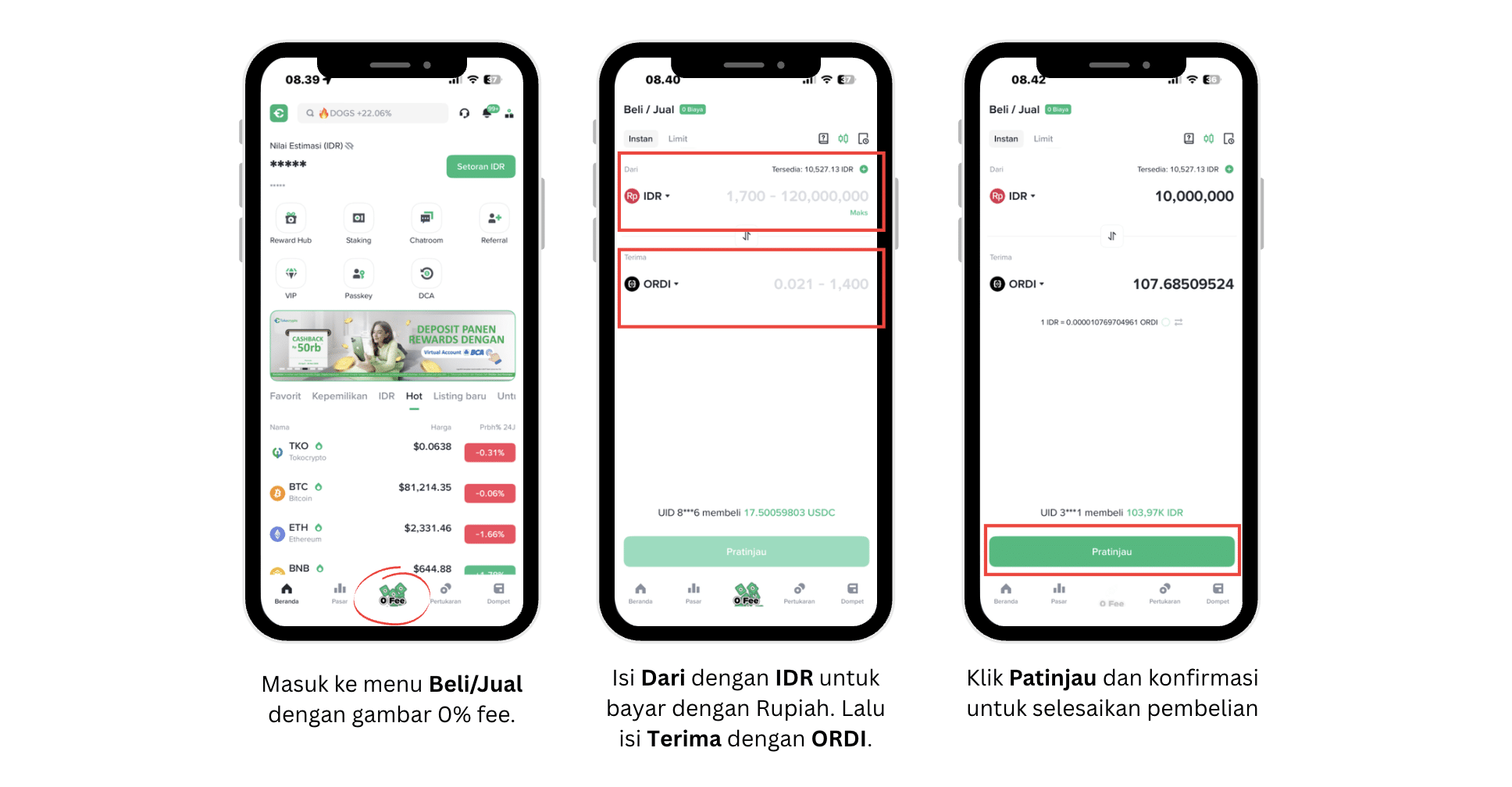 Cara beli ORDI dari IDR