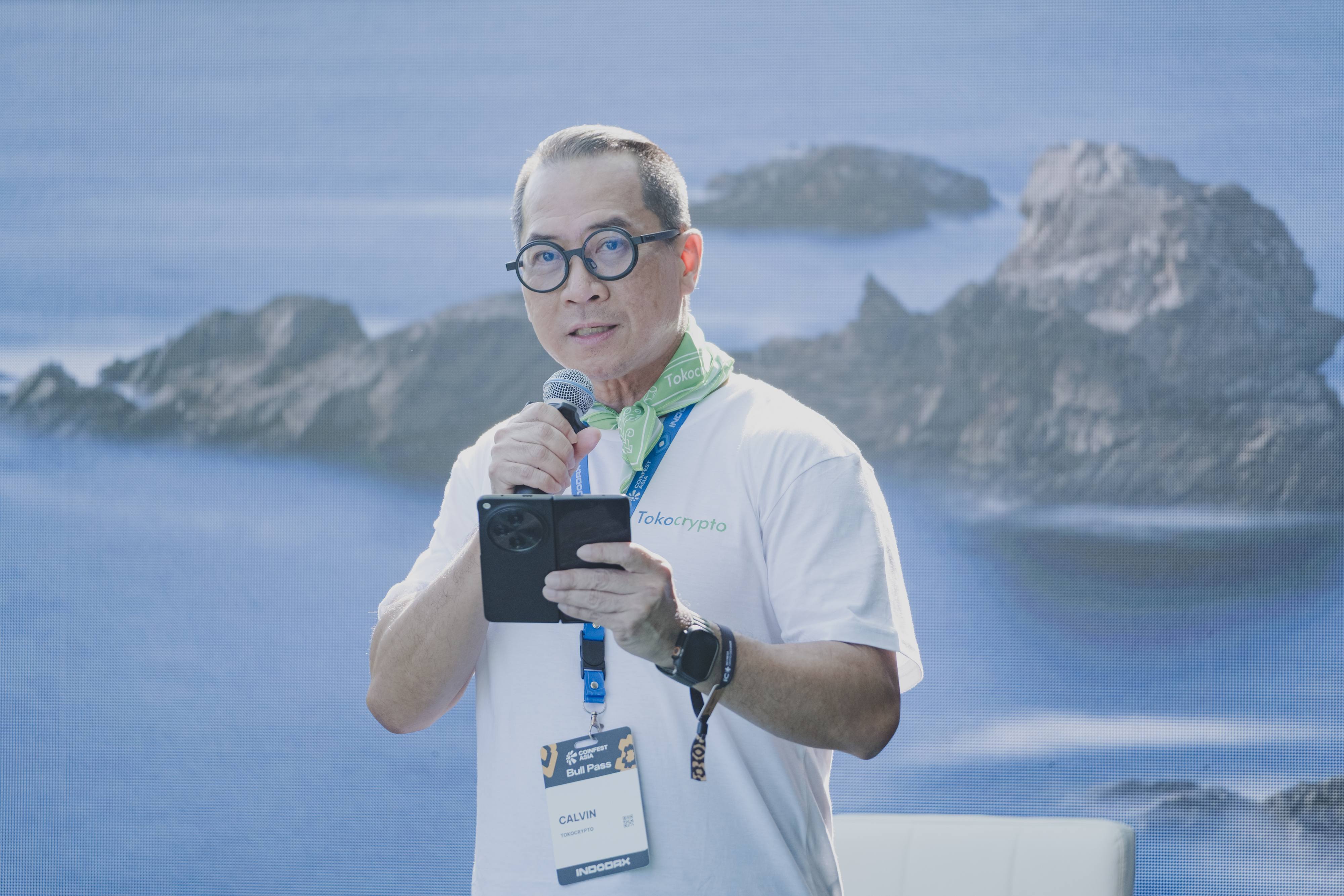 CEO Tokocrypto, Calvin Kizana di acara Tokocrypto Beach Horizon, bagian dari perhelatan Coinfest 2026 di Bali pada 21 Agustus 2026. Sumber: Tokocrypto.